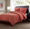 Clearance Orange Red Fairview Queen 3 Piece Bedding Collection