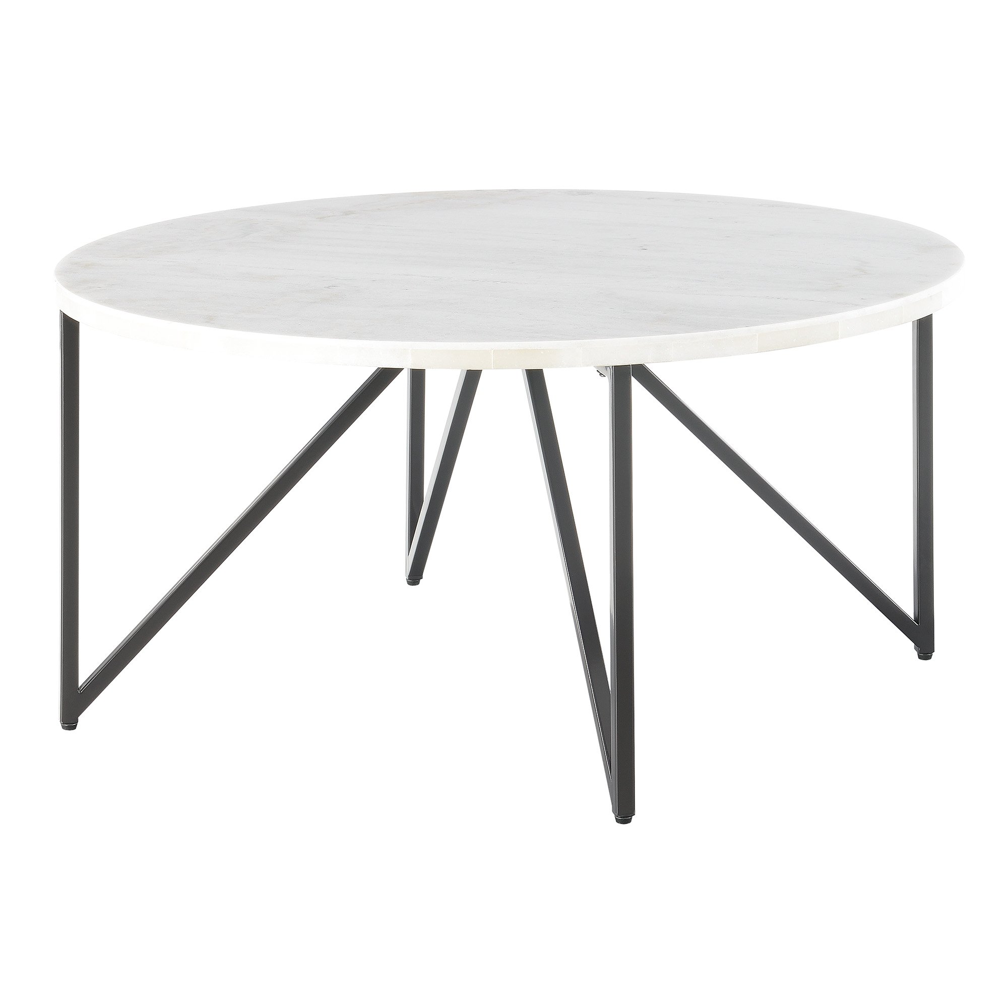 Contemporary Round Marble Coffee Table - Cedric-1
