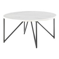 Contemporary Round Marble Coffee Table - Cedric