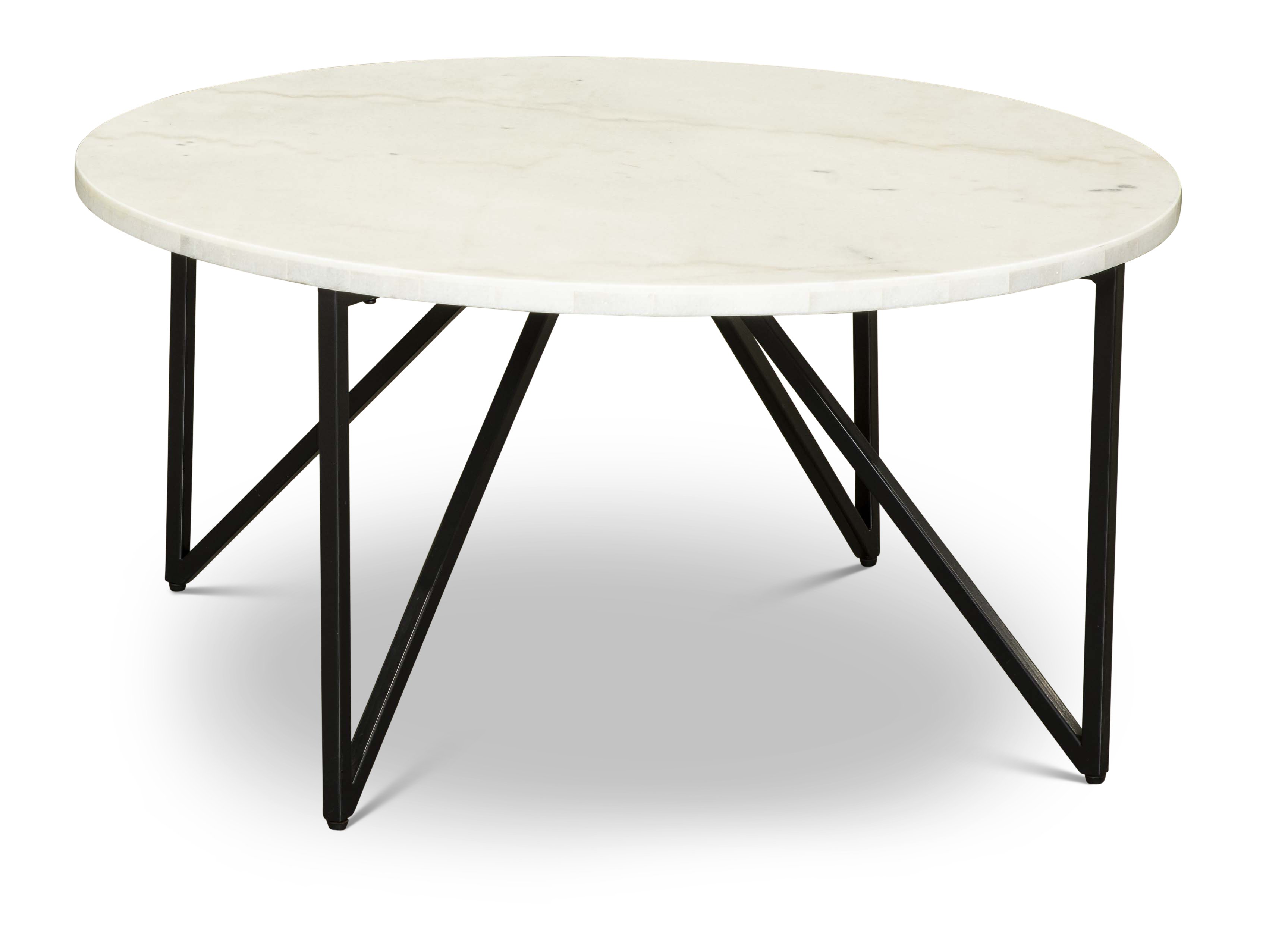 Contemporary Round Marble Coffee Table - Cedric-2