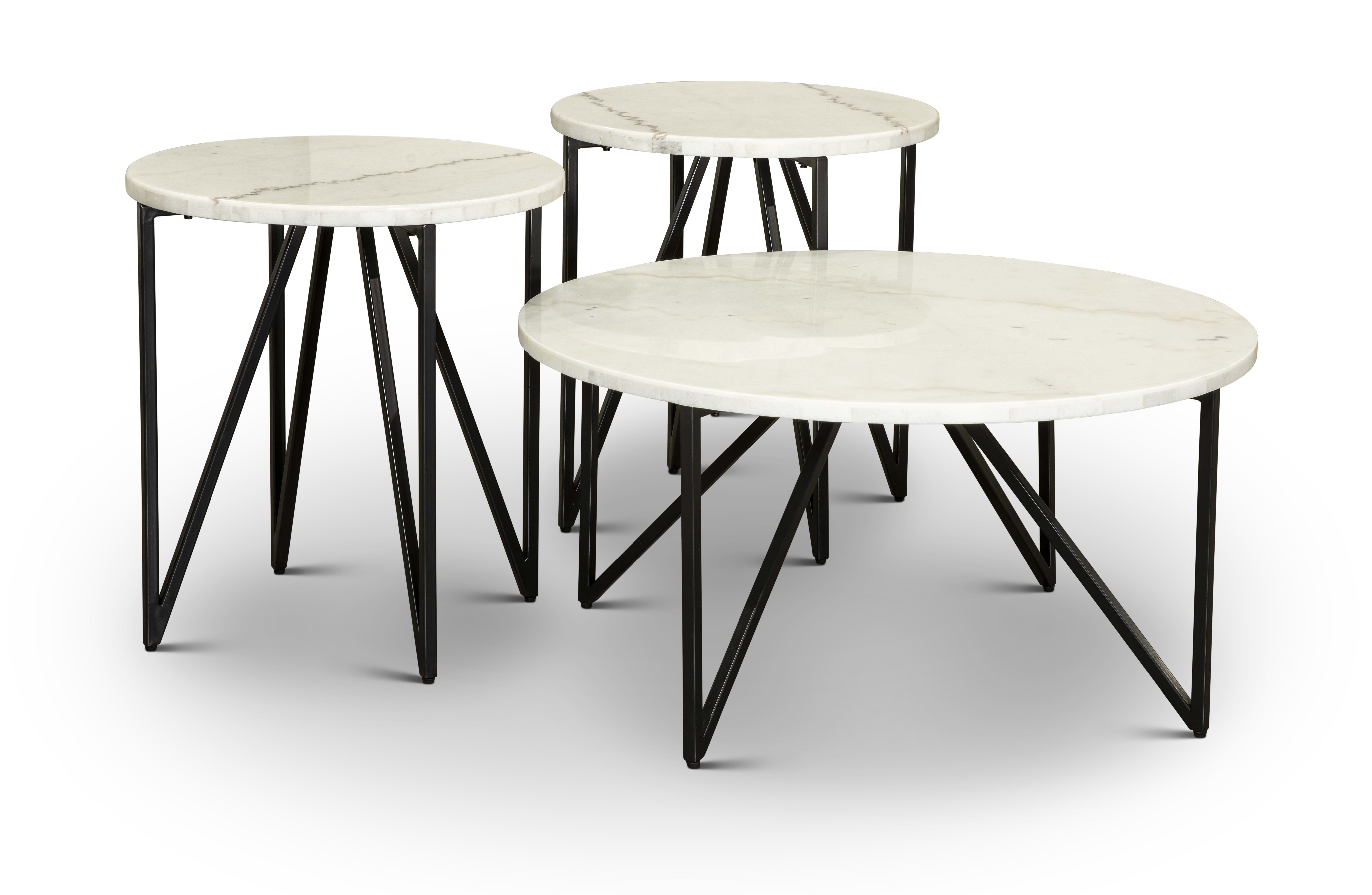 Contemporary Round Marble Coffee Table - Cedric-5