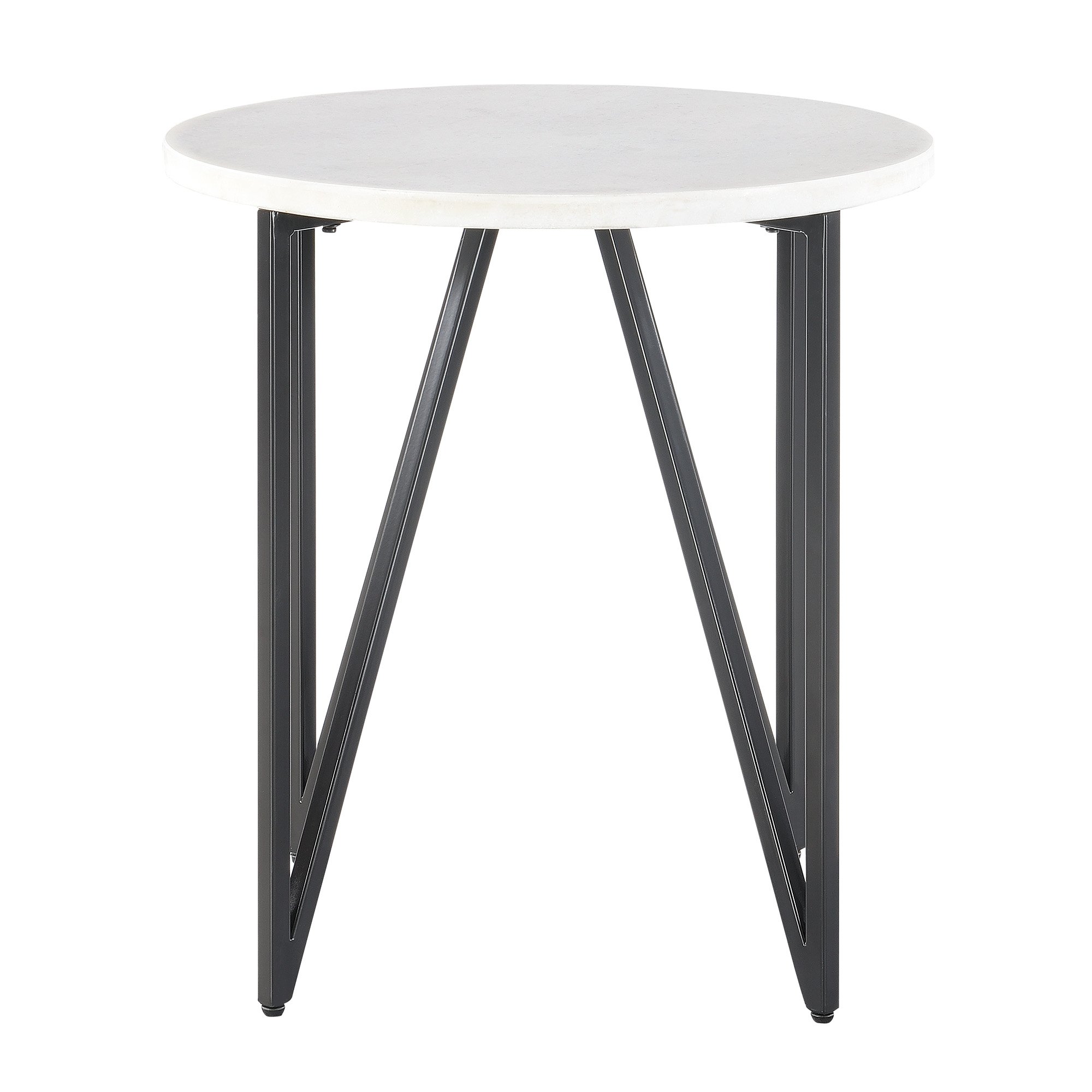Cedric Contemporary Round Marble End Table-1