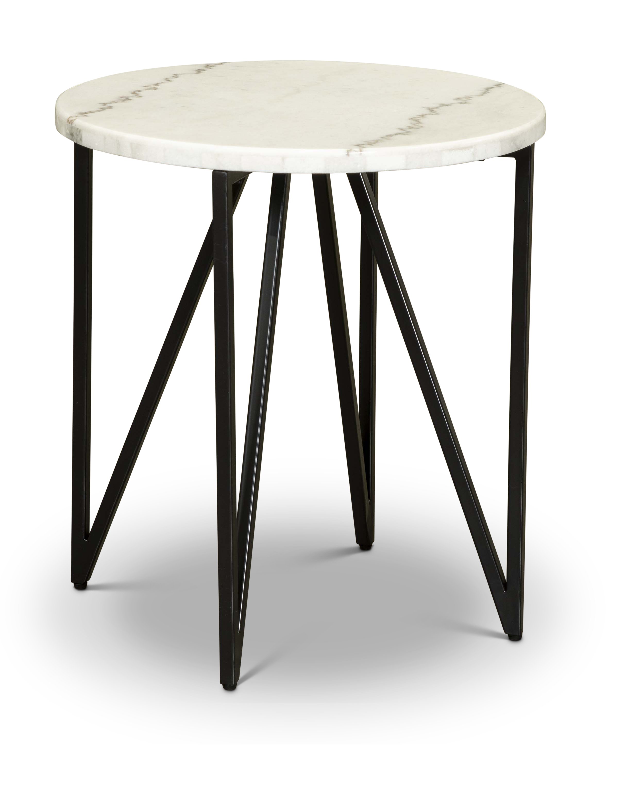 Cedric Contemporary Round Marble End Table-2