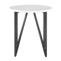 Contemporary Round Marble End Table - Cedric
