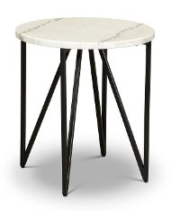 Contemporary Round Marble End Table - Cedric-2