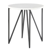 Contemporary Round Marble End Table - Cedric-3