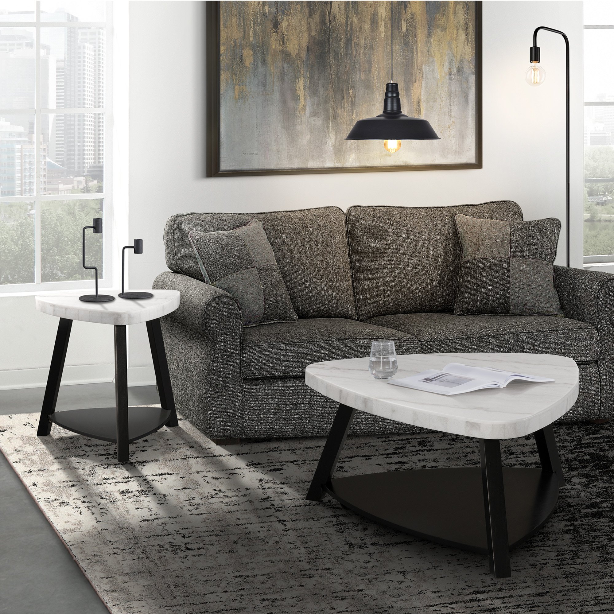 Trinity Modern White Marble Coffee Table-2
