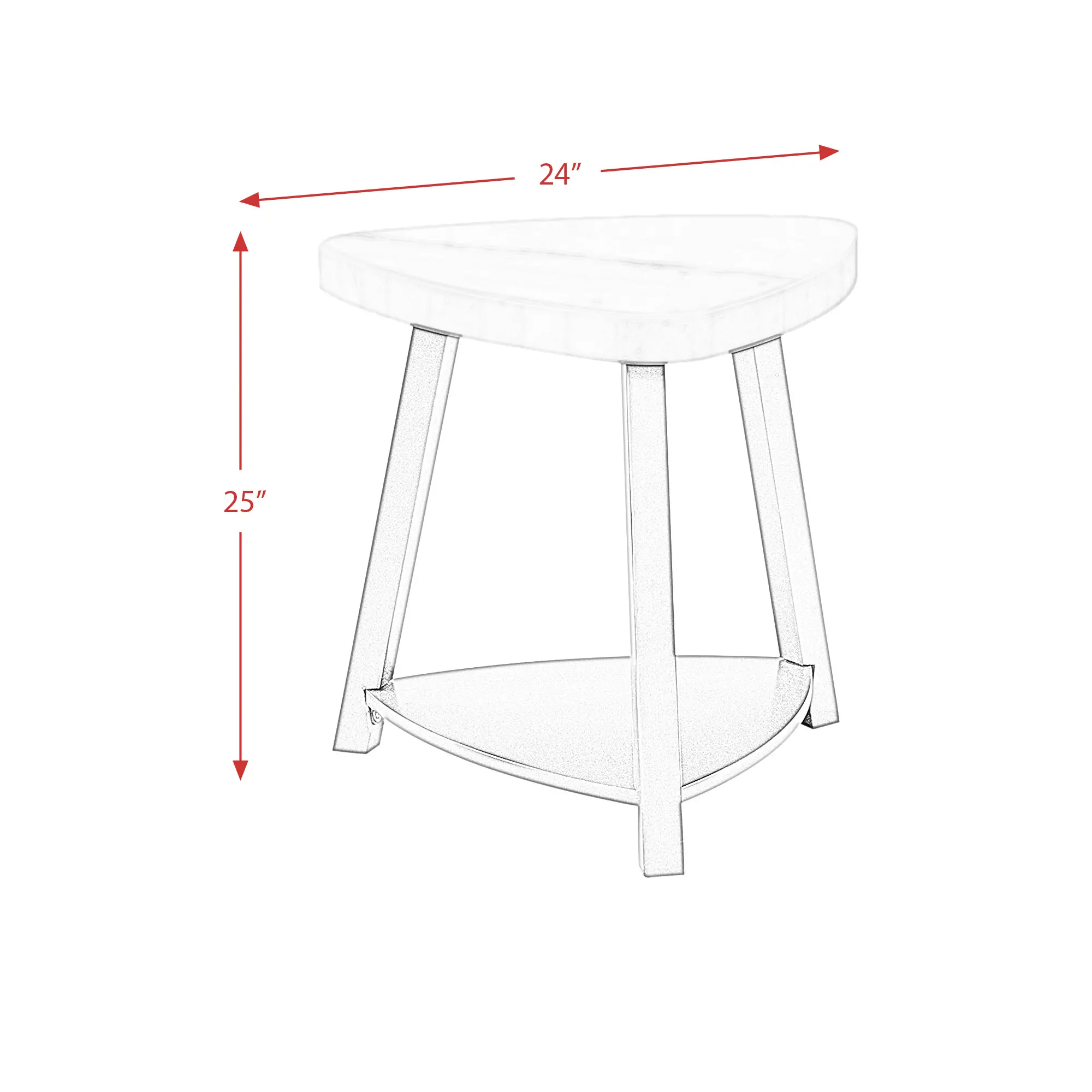 Trinity White Marble End Table-3