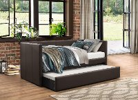 Contemporary Dark Brown Twin Daybed with Trundle - Adra-3