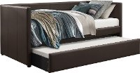 Contemporary Dark Brown Twin Daybed with Trundle - Adra-4