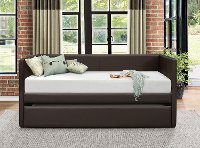 Contemporary Dark Brown Twin Daybed with Trundle - Adra-7