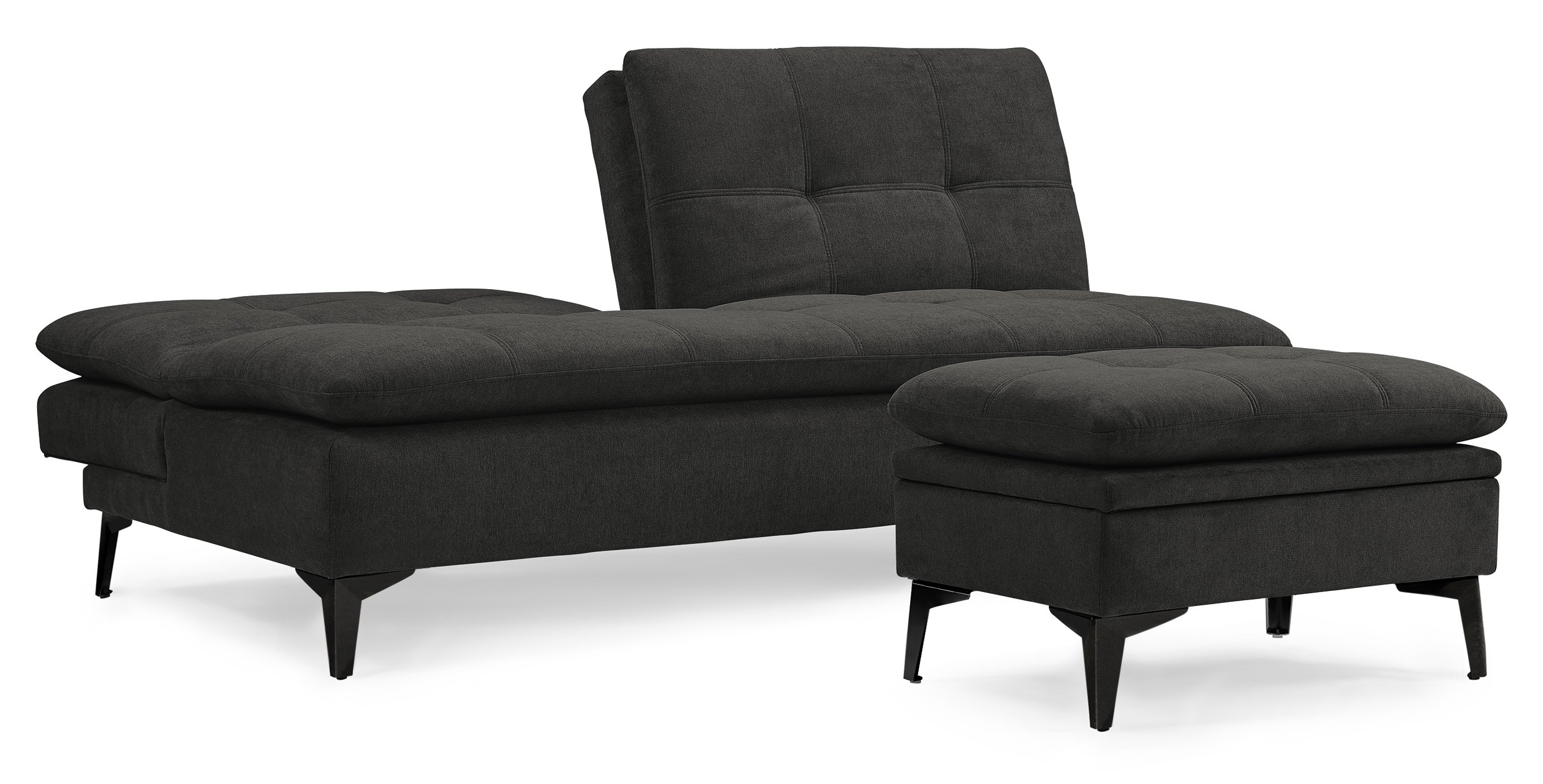 Sedona Charcoal Gray Convertible Sofa Bed-2