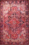 I166-RU-76X96-NR101 8 x 10 Large Traditional Zac Blue and Red Area Rug - Impressions