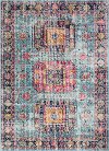 H114-TE-76X96-Z042A 8 x 10 Large Traditional Fausto Pink and Blue Rug - Heritage