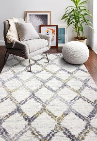 8 x 10 Large Transitional Luke Ivory and Gray Area Rug - Barcelona-3