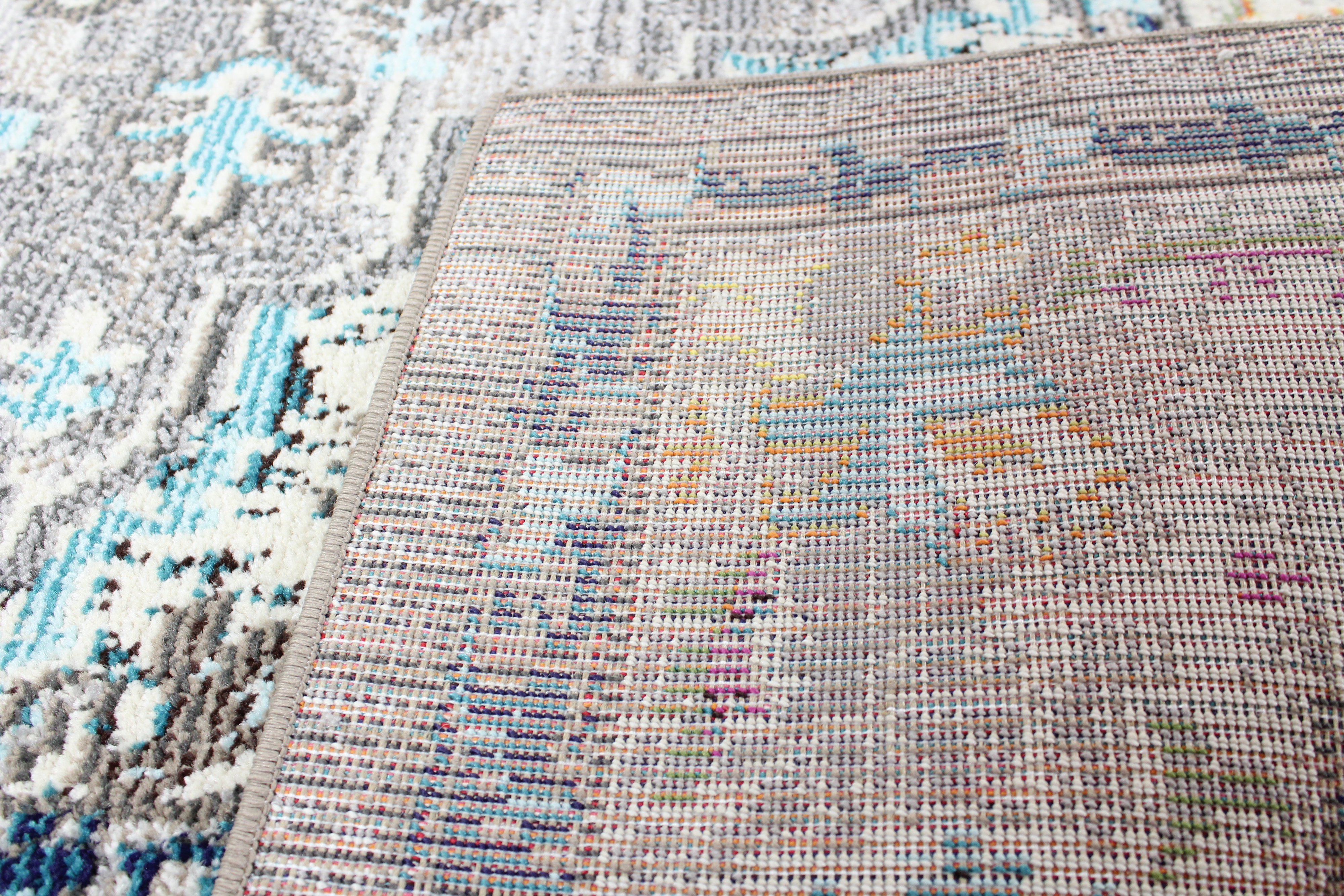 Dakota 8 x 10 Large Transitional Zell Beige and Blue Rug-4