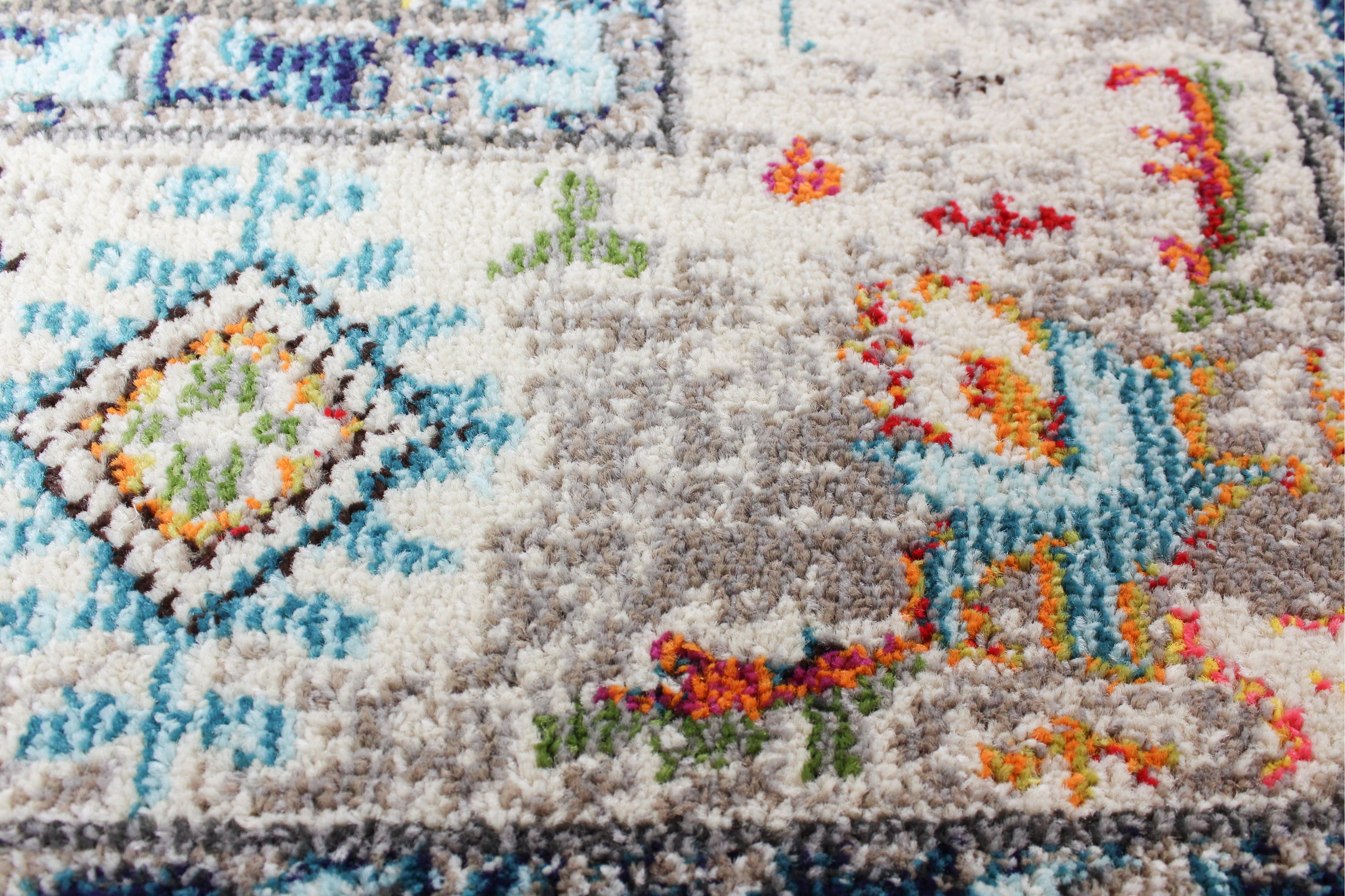 Dakota 8 x 10 Large Transitional Zell Beige and Blue Rug-5
