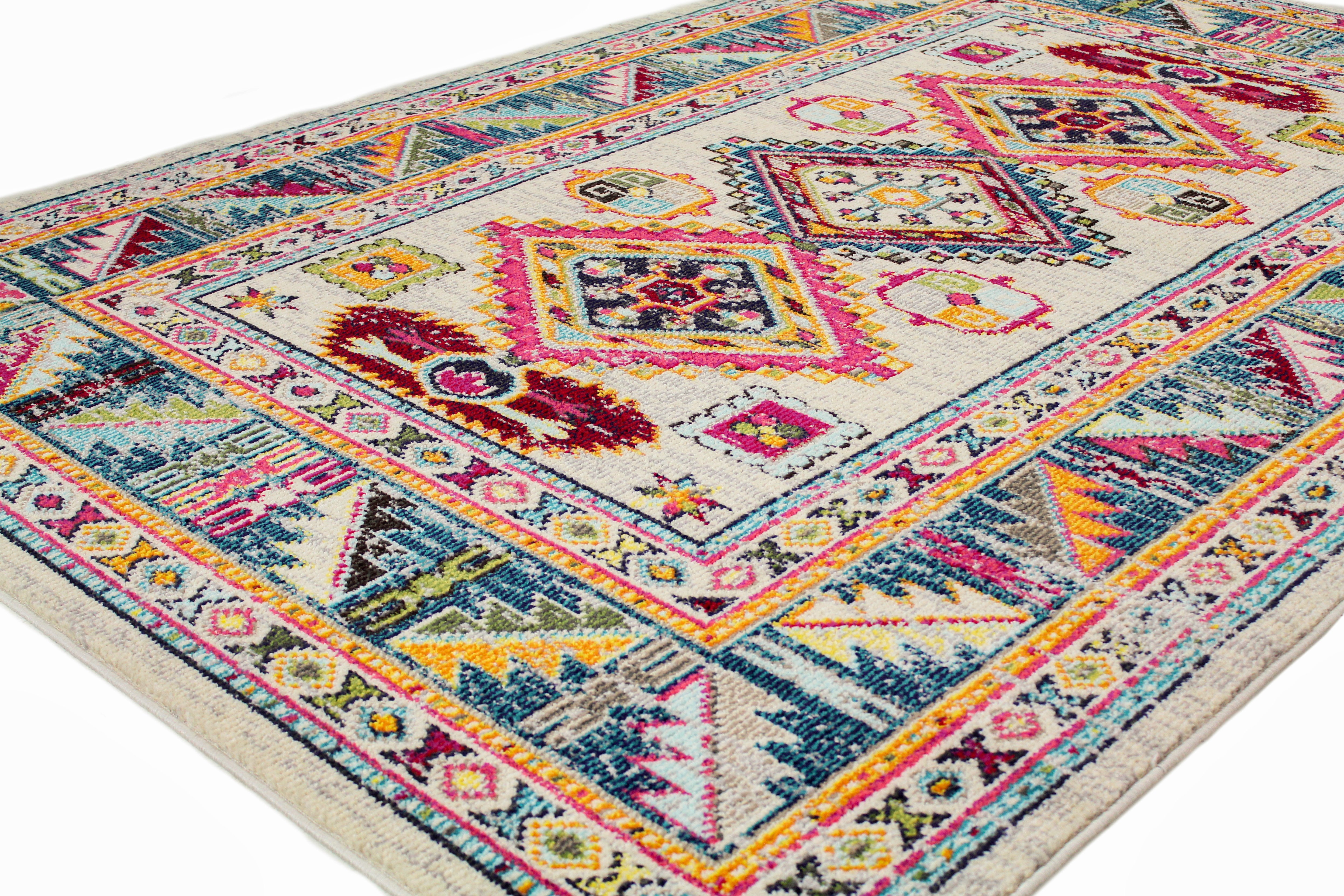 Dakota 8 x 10 Large Transitional Zita Ivory and Blue Rug-1