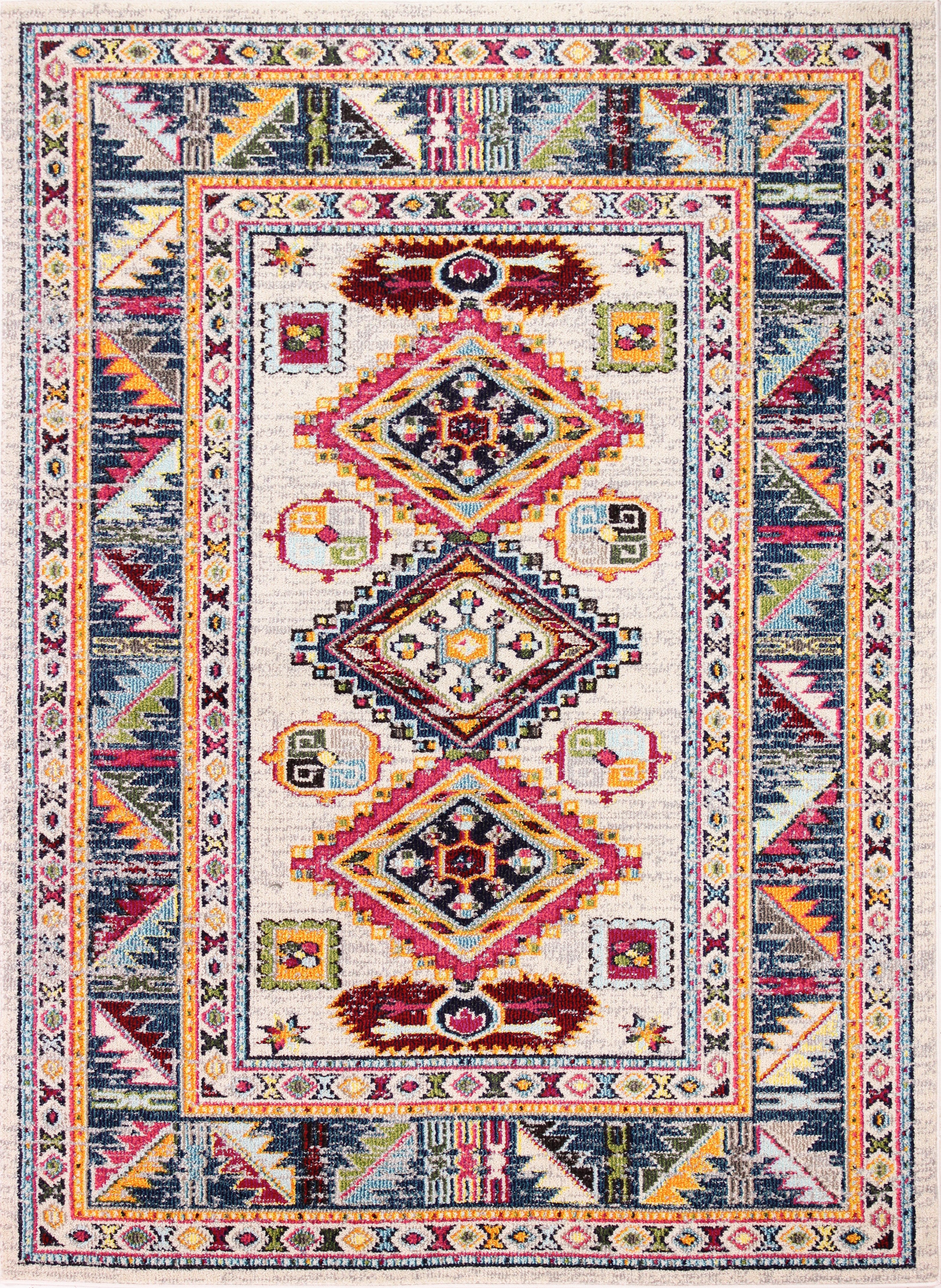 Dakota 8 x 10 Large Transitional Zita Ivory and Blue Rug-6