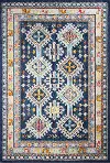 Dakota 8 x 10 Large Transitional Navy Blue and Ivory Area Rug