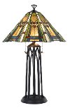 Multi Color Glass Tiffany Table Lamp - Windmill