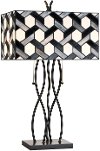 Black, White and Gray Tiffany Table Lamp - Fairmount Circle