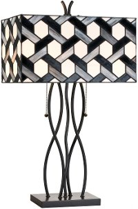 Black, White and Gray Tiffany Table Lamp - Fairmount Circle