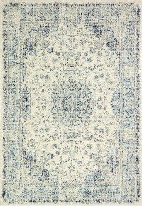 8 x 10 Large Traditional Mariela Ivory and Blue Rug - Everek