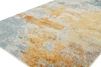 8 x 10 Large Traditional Alba Ivory, Gold and Blue Rug - Everek