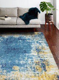 E110-MULTI-76X96-5634A 8 x 10 Large Traditional Nikki Ivory, Gold and Blue Rug - Everek-3