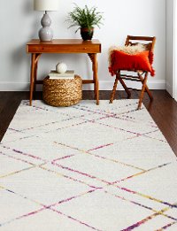8 x 10 Large Transitional Zelah Ivory and Pink Area Rug - Mayfair-2