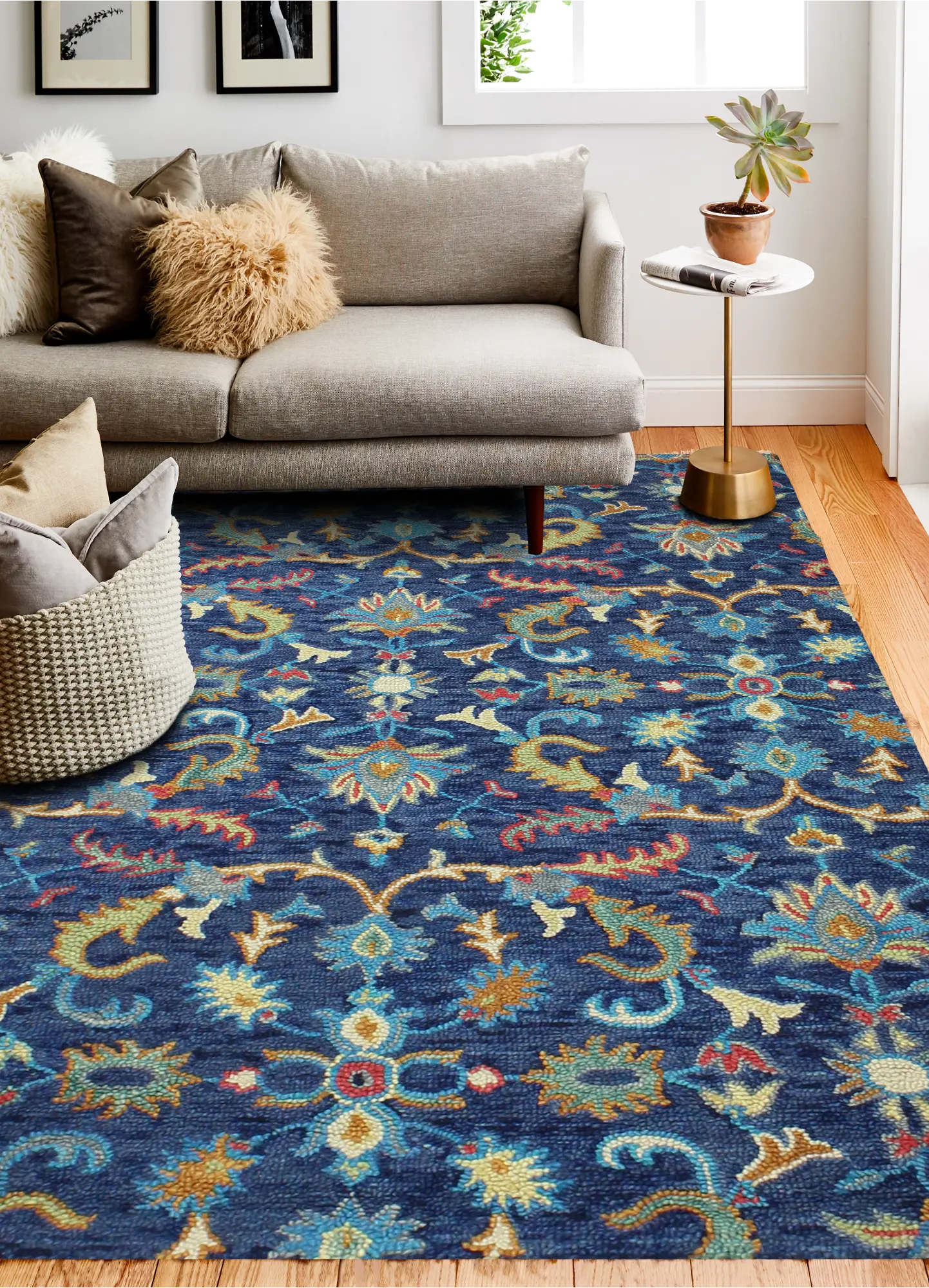 Valencia 8 x 10 Transitional Danbury Navy Blue Rug-2
