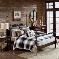 Black, Tan and Ivory Queen Urban Cabin 8 Piece Bedding Collection