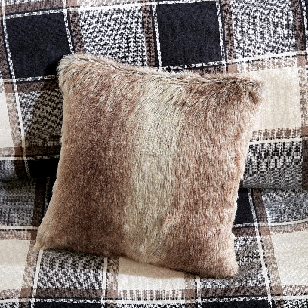 Black, Tan and Ivory Queen Urban Cabin 8 Piece Bedding Collection-2