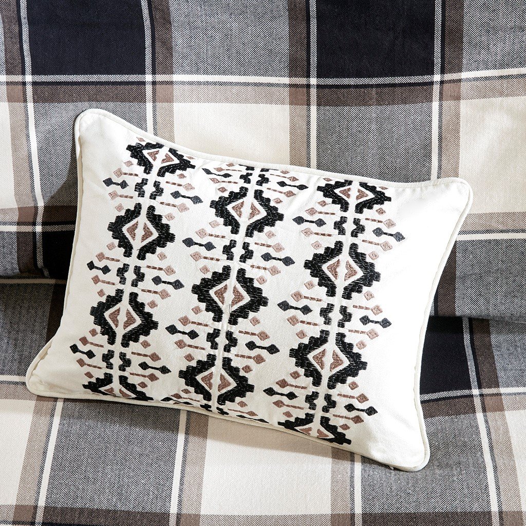 Black, Tan and Ivory Queen Urban Cabin 8 Piece Bedding Collection-3