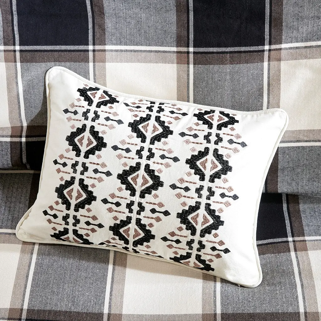 Black, Tan and Ivory Queen Urban Cabin 8 Piece Bedding Collection-3