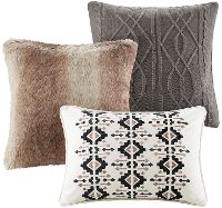 Black, Tan and Ivory Queen Urban Cabin 8 Piece Bedding Collection-4