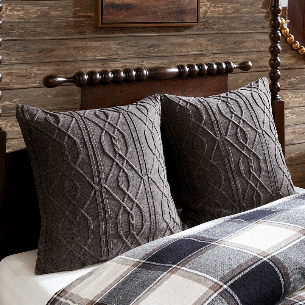 Black, Tan and Ivory Queen Urban Cabin 8 Piece Bedding Collection-5