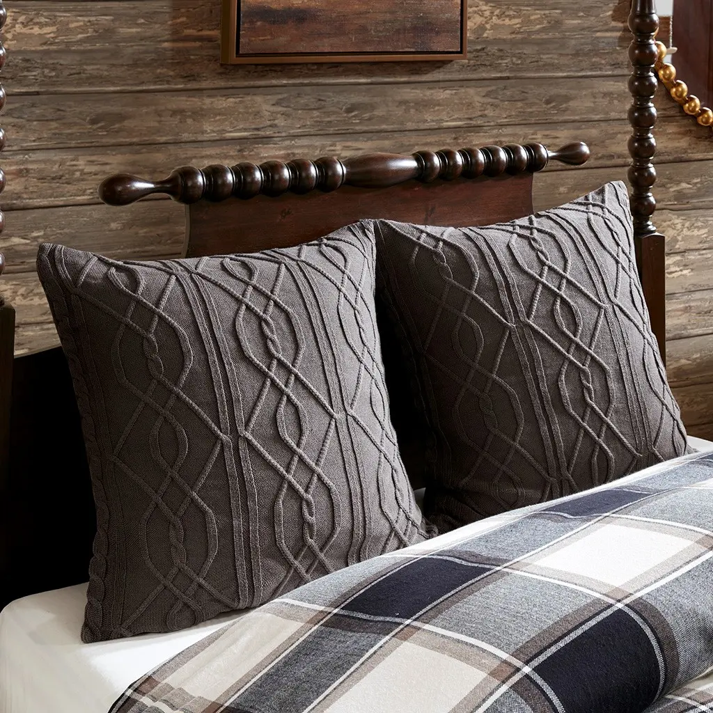 Black, Tan and Ivory Queen Urban Cabin 8 Piece Bedding Collection-5