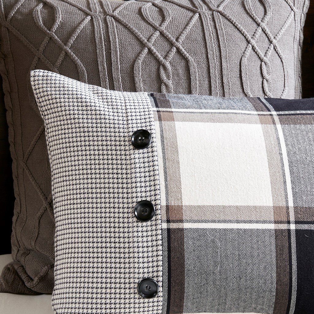 Black, Tan and Ivory Queen Urban Cabin 8 Piece Bedding Collection-7