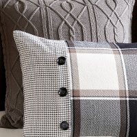 Black, Tan and Ivory Queen Urban Cabin 8 Piece Bedding Collection-7