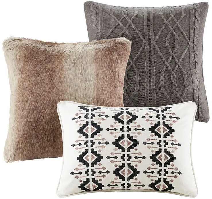 Black, Tan and Ivory King Urban Cabin 9 Piece Bedding Collection-4