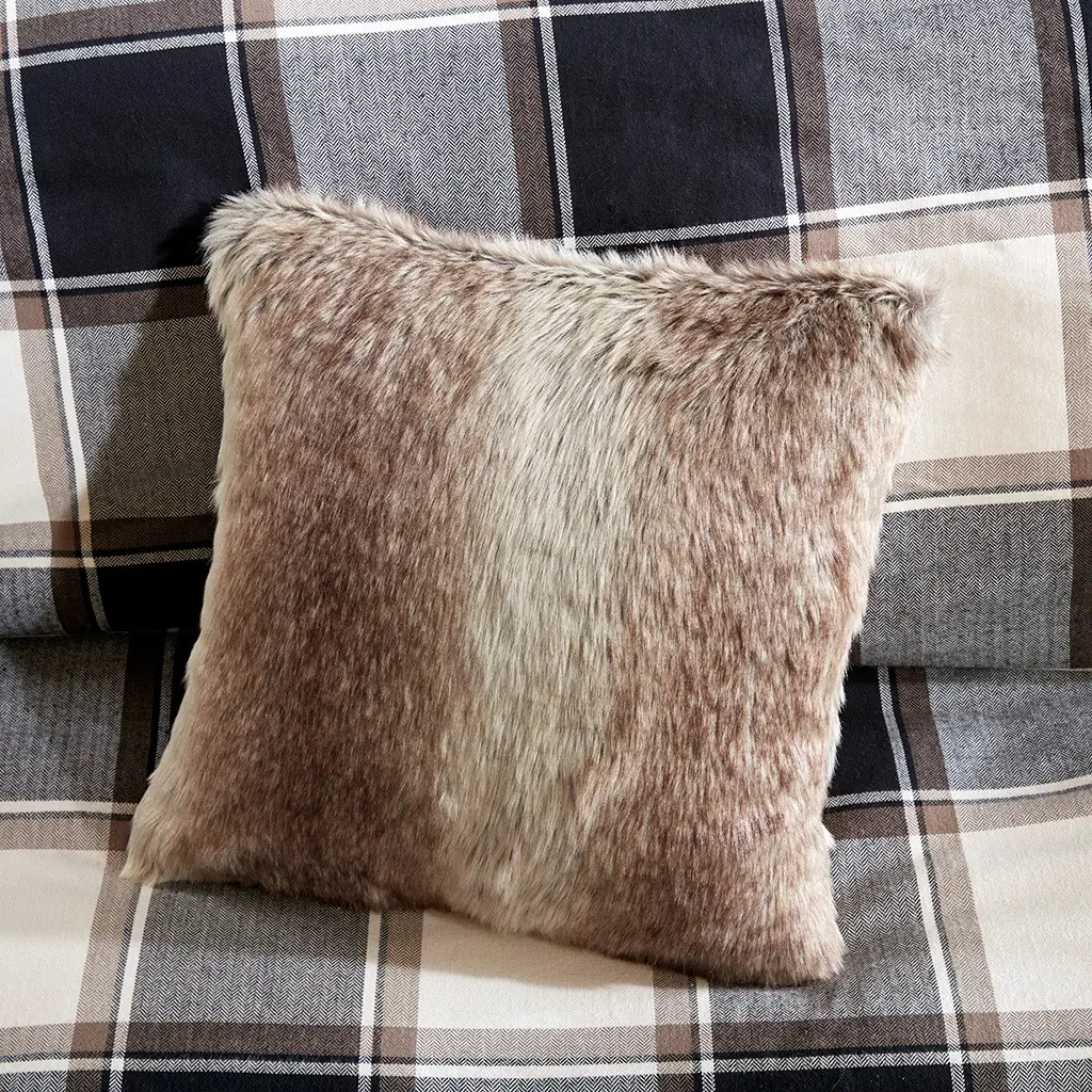 Black, Tan and Ivory King Urban Cabin 9 Piece Bedding Collection-6