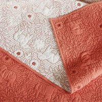 Burnt Orange and Tan Queen Kandula 3 Piece Coverlet Set-4
