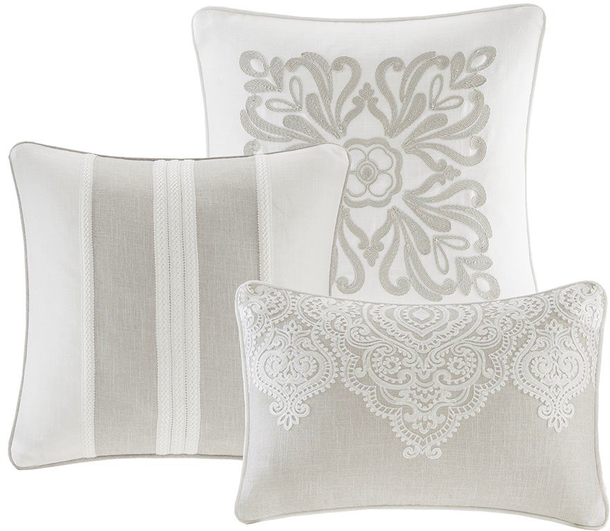 Taupe, Tan and Ivory Queen Barely There 8 Piece Bedding Collection-3