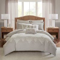 Taupe, Tan and Ivory Queen Barely There 8 Piece Bedding Collection-4
