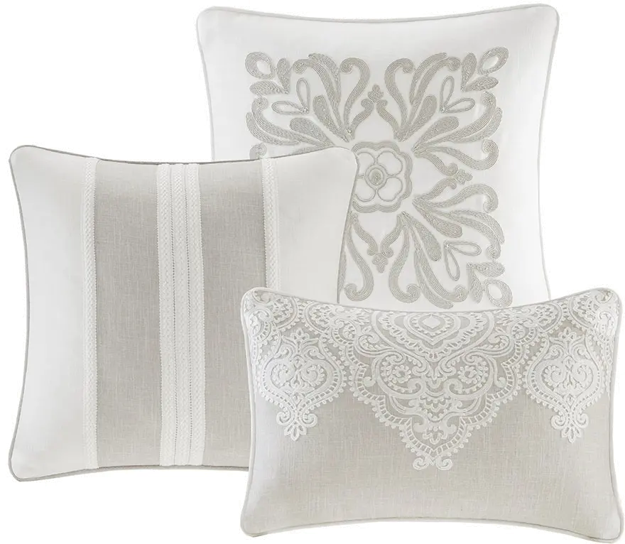 Taupe, Tan and Ivory King Barely There 9 Piece Bedding Collection-4