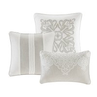 Taupe, Tan and Ivory King Barely There 9 Piece Bedding Collection-4