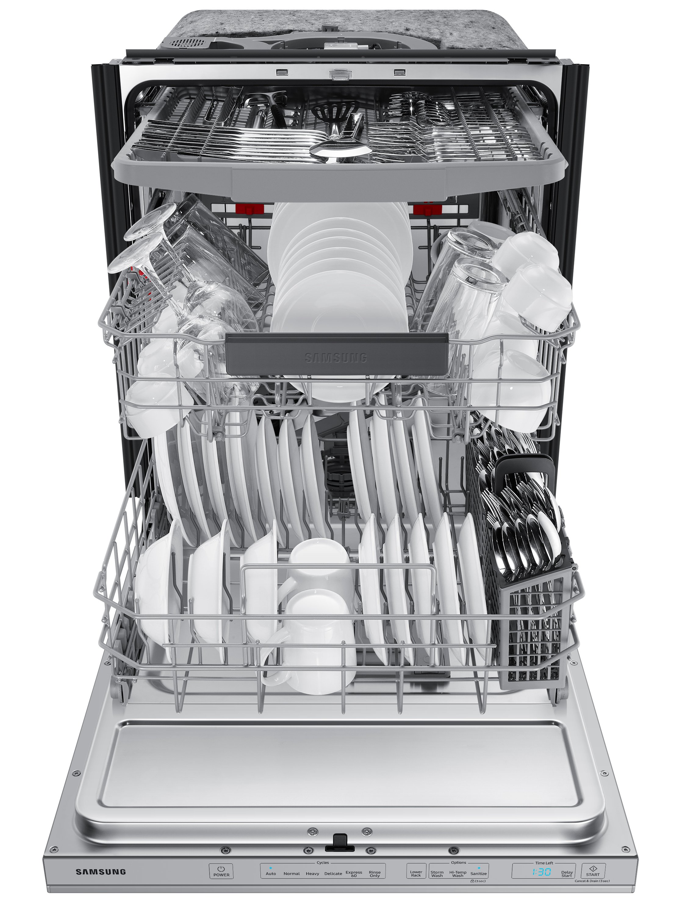 DW80R7061US Samsung StormWash Dishwasher with Bar Handle - Stainless Steel-3