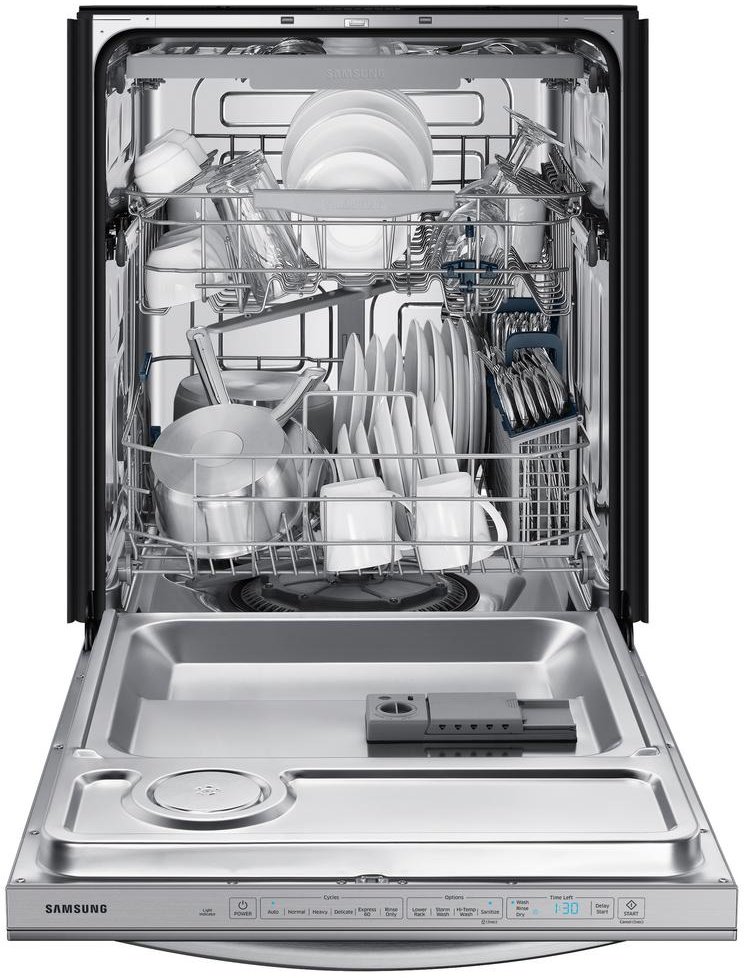 DW80R5061US Samsung StormWash Dishwasher with Bar Handle - 24 Inch, Stainless Steel-2